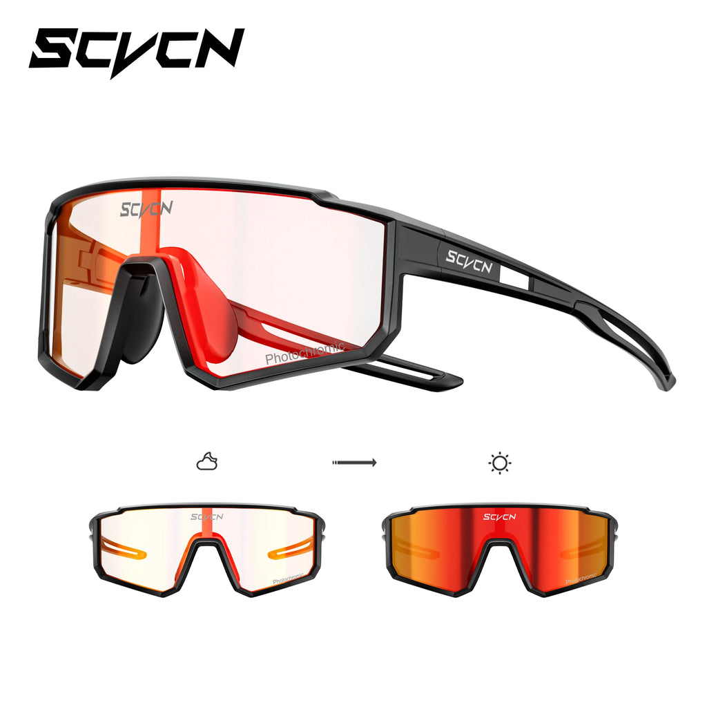 SCVCN New Photochromic Children Cycling Glasses Outdoor Sports Sunglasses Kids Road Bikes Cycling Eyewear UV400 Fashion Goggles