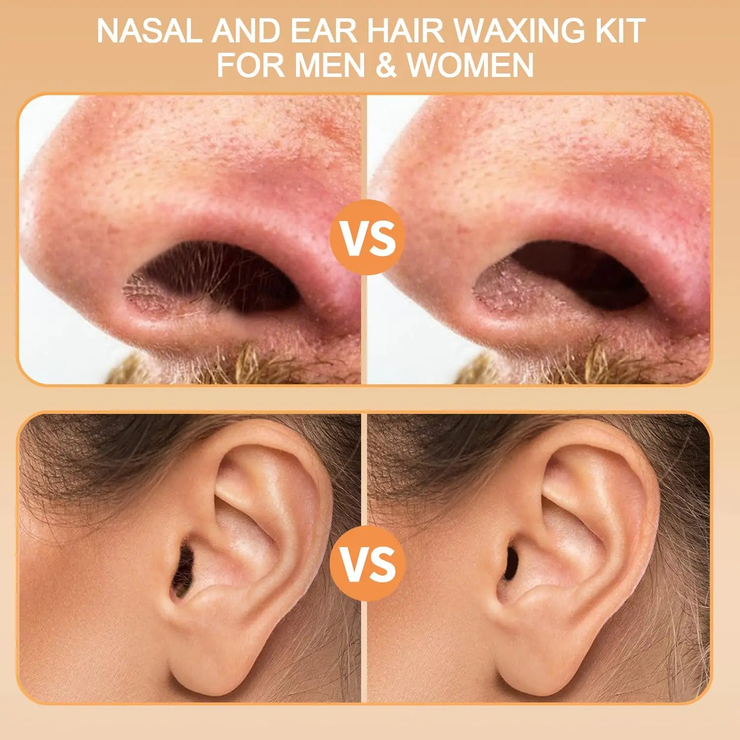 Wax beanPortable Painless Nose Wax Kit For Men & Women Nose Hair Removal Wax Set Paper-Free Nose and Ear Hair Removal Kit