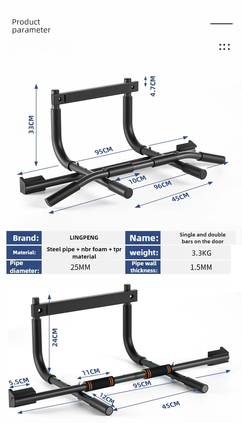 Door Frame Pull-up Bar Wall Mounted Door Pull-up Bar Pull-up Bar Multi-purpose Push-up Bar Indoor Home Gym Equipment