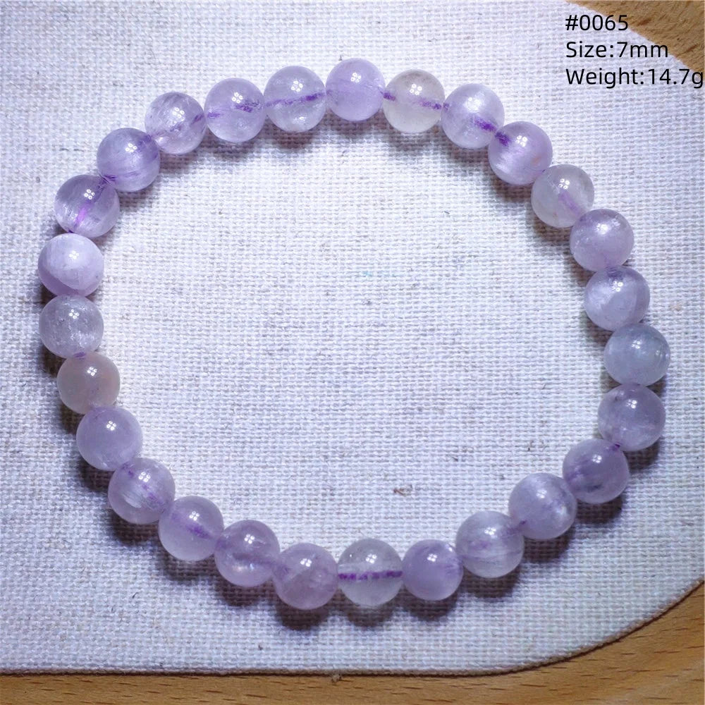 Natural Purple Kunzite Clear Round Beads Bracelet Jewelry Women Men Colorful Kunzite Bracelet Cat Eye Women Men AAAAAA