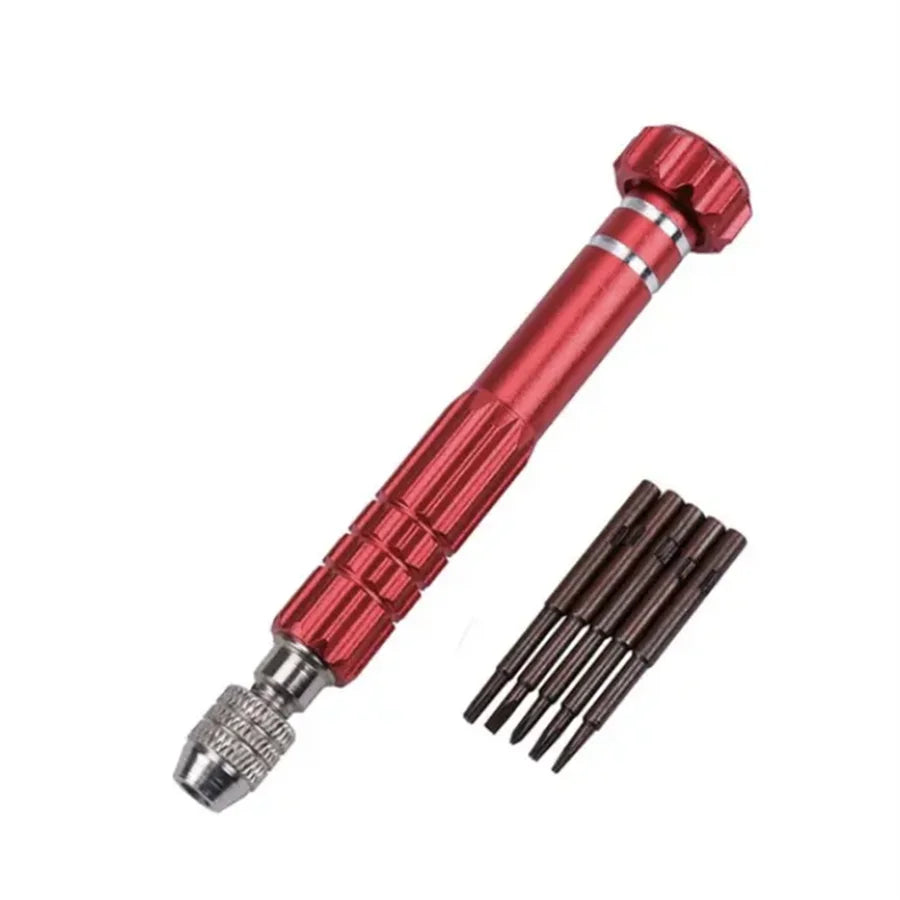 Watch Repair Screwdriver Handle 5 in 1 Alloy Magnetic Disassemble Open Repair Screwdriver Tool Set for Cell Phones Eletronic Dev