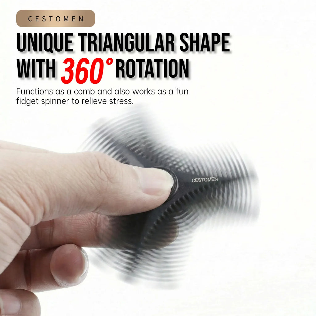 2/4Pc New Triangular Pocket Rotating Combs Fidget Bearing Portable Oil Head Comb For Men Mini Beard Combing Barber Styling Tools