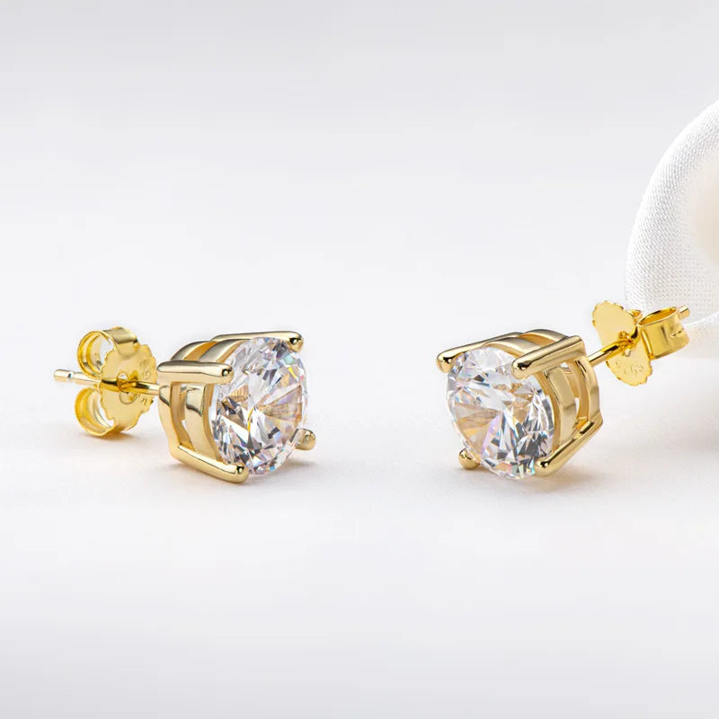 Premium 0.5-2ct Moissanite Diamond Stud Earrings for Women Orginal 925 Sterling Silver Screw Back Women Moissanite Earring 2026