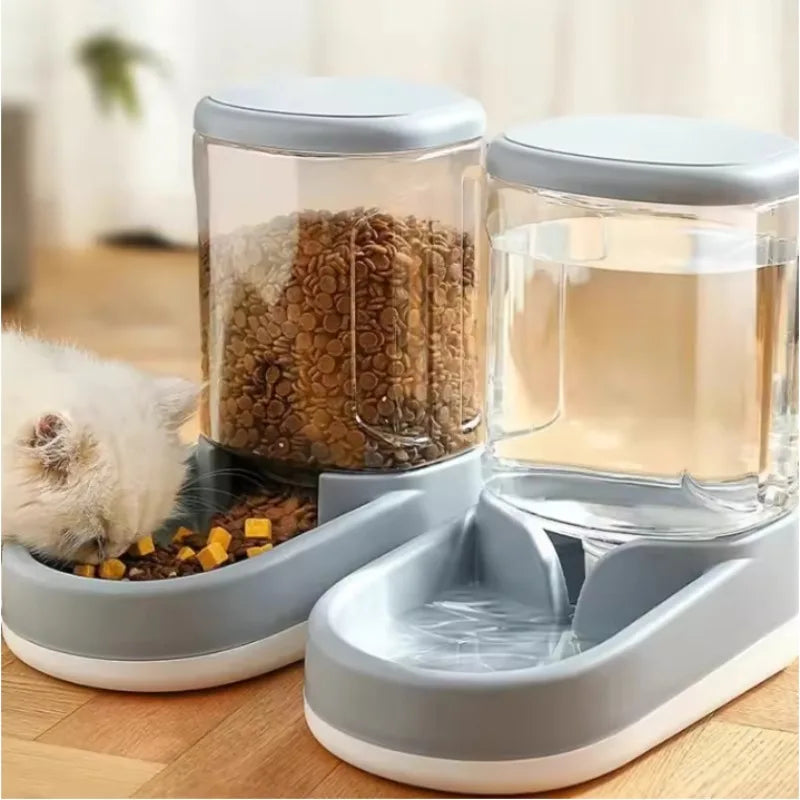 +Large - Capacity Automatic Pet Feeder & Water Dispenser for Dog/Cat, Gravity Design, Save Time & Effort