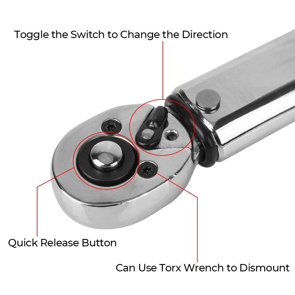 5-25N.m Micrometer Professional Adjustable Torque Wrench 1/4'' Drive Spanner Hand Tool For Car Bicycle Motorbike Use