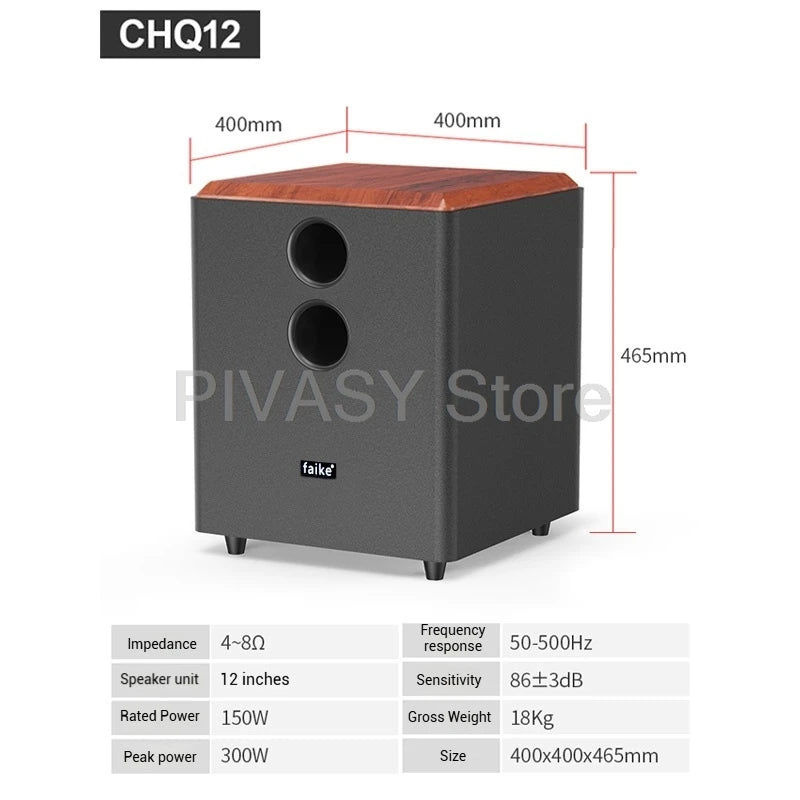 8/10/12 inch Passive Subwoofer 80-150W HiFi Sound Box 50Hz-500Hz Wooden Speakers 4-8ohm Sound System For Home Theater DJ Studio