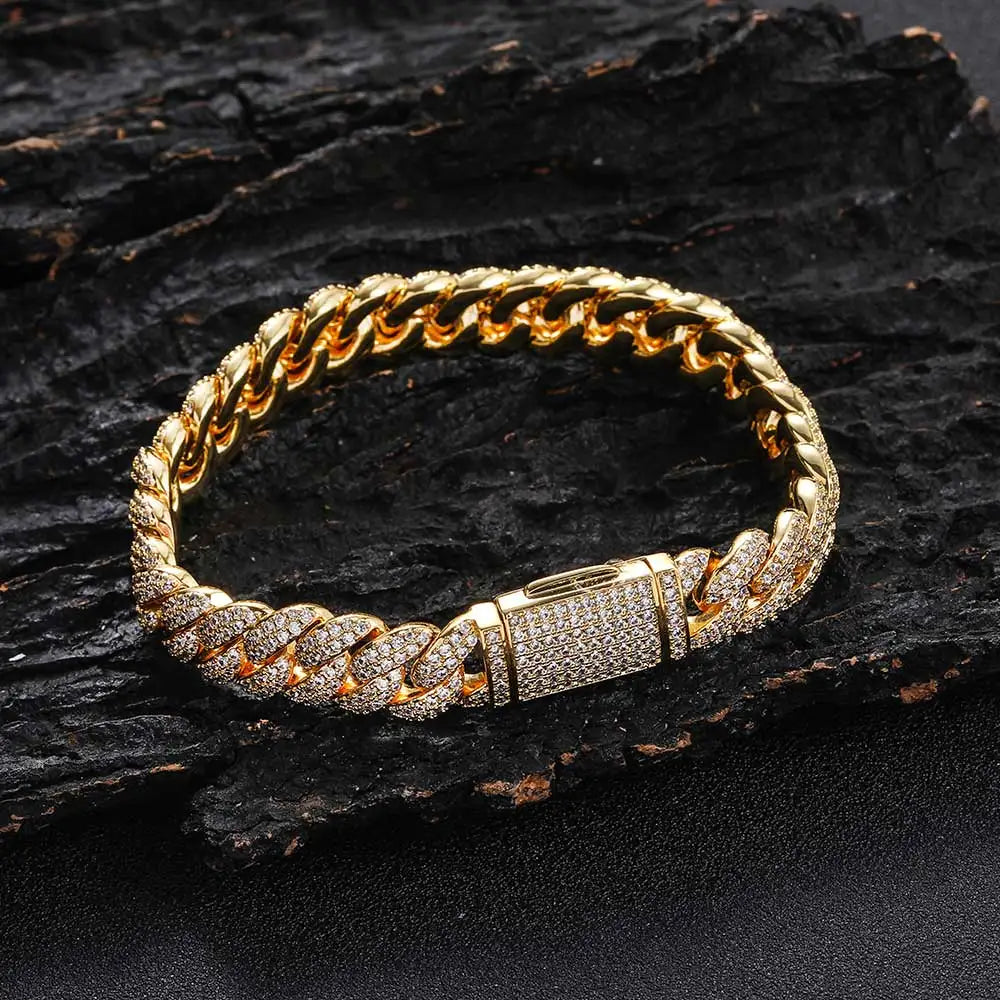10mm Hip Hop Cubic Zircon CZ Iced Out Bubbles Cuban Link Chain Necklace For Men Women Jewelry Birthday personalized Gift