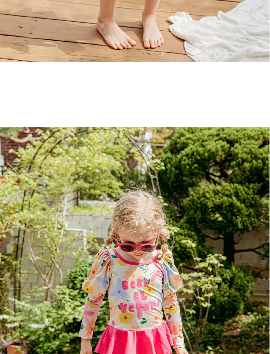 Swimming Suit for Girls Boys Cute Printed Long Sleeve Trousers Beach Swimwear for Kids Quick-dry Swimdress