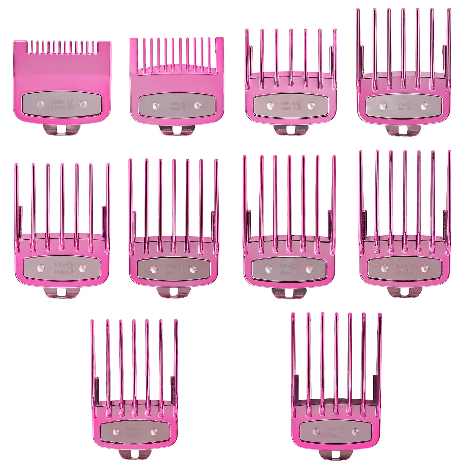 10 Piece Set Barbershop Hairdressing Electroplating Haircut Limit Comb Trimmers Positioning Comb Salon Styling Tool Bring A Box