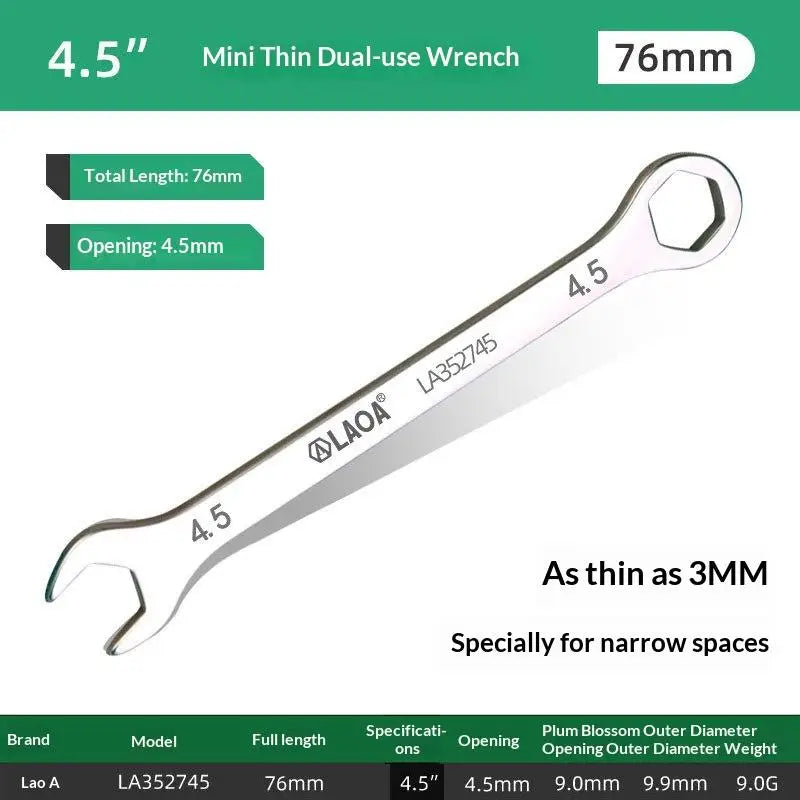 1/8/10Pcs Mini Thin Stainless Steel Double Open-end Wrench 5-11mm Dual-purpose Wrench For Repair Hand Tool Accessory