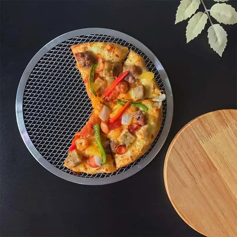 1PC 6-20 Inch Pizza Screen Pan Metal Net Non Stick BakingTray New Seamless Aluminum Alloy Metal Net Bakeware Kitchen Pizza Tools