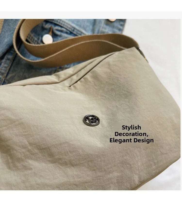New 2025 Multi-Layer Casual Women's Crossbody Bag Portable Multi-Pocket Lightweight Waterproof Nylon Bag Soft Square Bag