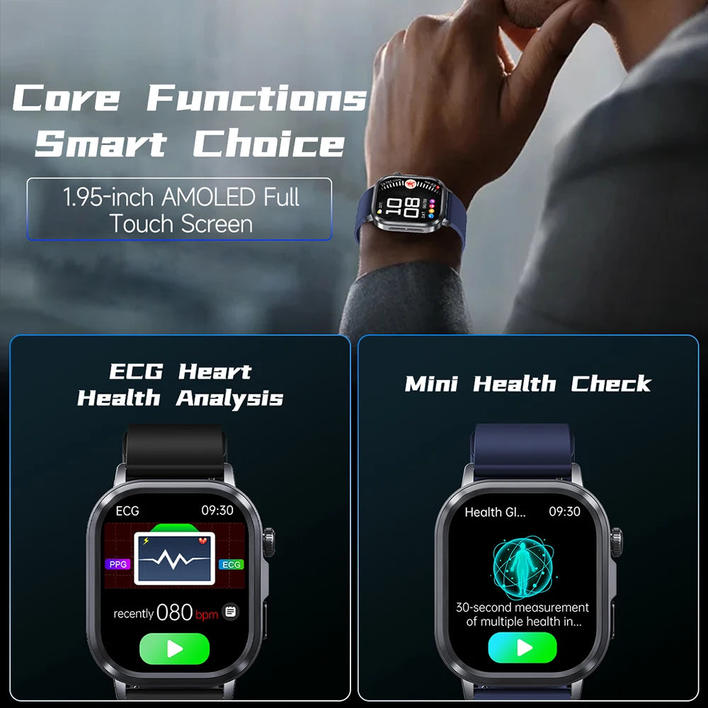 2025Nursing Level Uric Acid Blood lipids Smart Watch Men Blood Pressure ECG+PPG Clock Body Analysis Voice Call Health Smartwatch