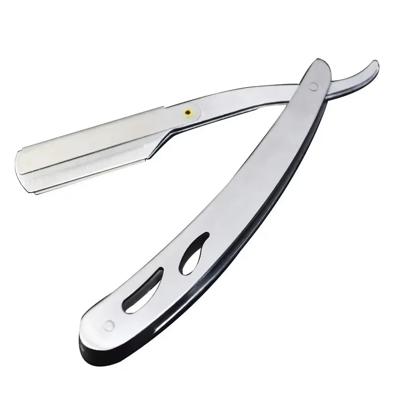 1/3/5pcs Professional Manual Shaver Straight Edge Stainless Steel Barber Razor Men Folding Shaving Shave Beard Cutter With Blade