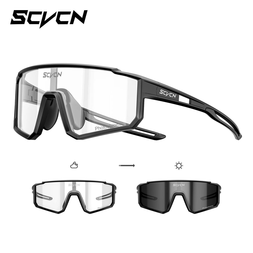 SCVCN New Photochromic Children Cycling Glasses Outdoor Sports Sunglasses Kids Road Bikes Cycling Eyewear UV400 Fashion Goggles