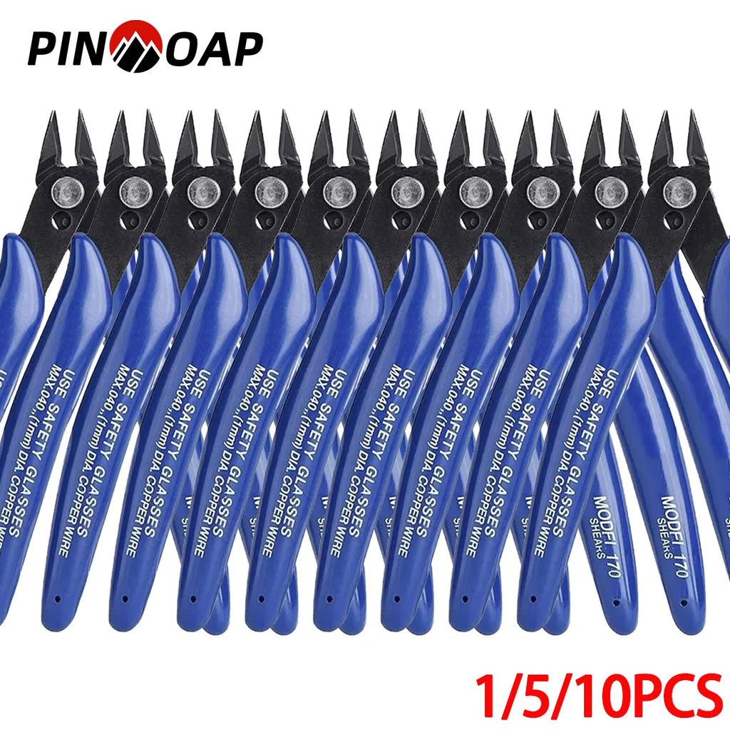 170 Wire Cutter DIY Trimmer Diagonal Side Cutting Cable Nippers Red Blue Pliers Hand Mini Snips Flush Nipper Trimmer Hand Tools