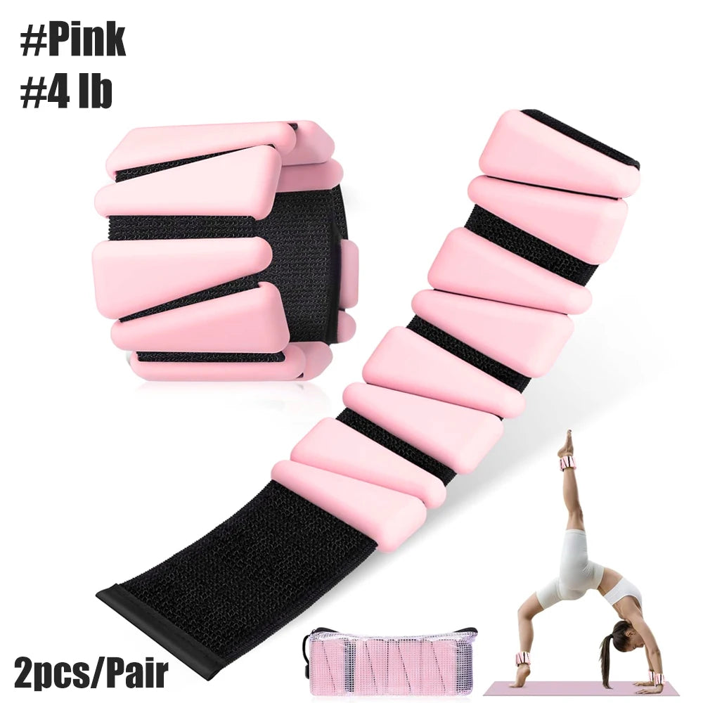 1Pair Ankle Weights for Women,2 lbs/4 lbs Adjustable Wrist Arm Weights for Women & Men Yoga Training Walking Jogging Aerobics