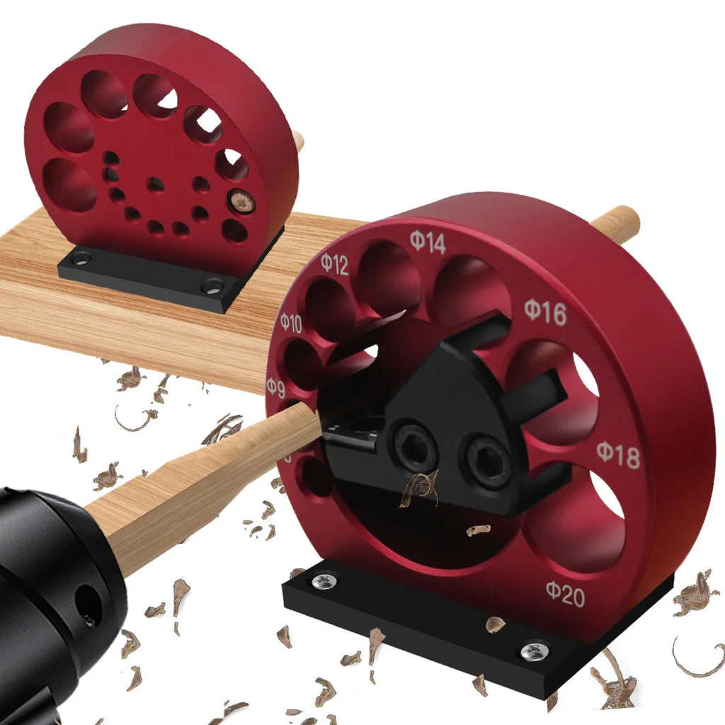 Adjustable Dowel Maker Jig Kit,8-20mm Electric Drill Milling Round Rod Auxiliary Tool with Carbide Blades