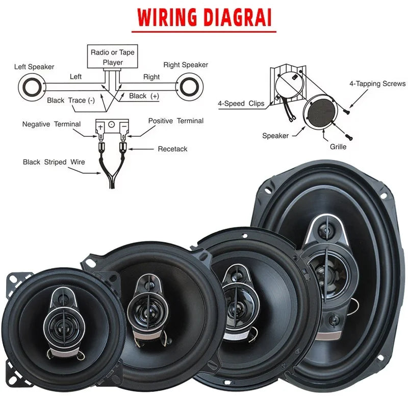 4/5/6/6x9 Inch Universal Car HiFi Coaxial Speaker 280W/320W/400W/650W Auto Music Stereo Car Door Full Range Speakers Woofer