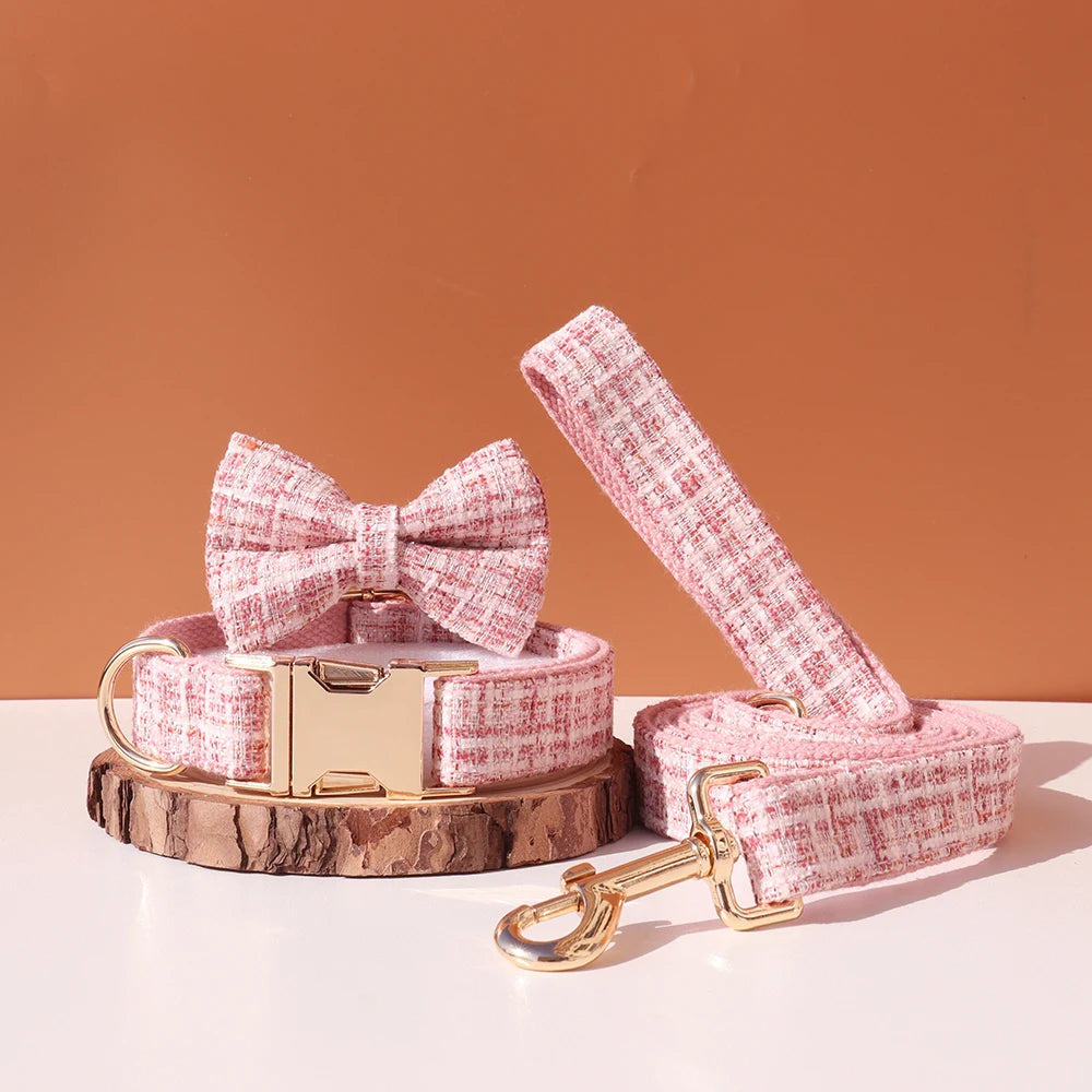 6 Colors Customized Dog Collar Set Free Personalized ID Name Tel Engraving Name for Small Medium Large Dogs Adjustable Dog Leash