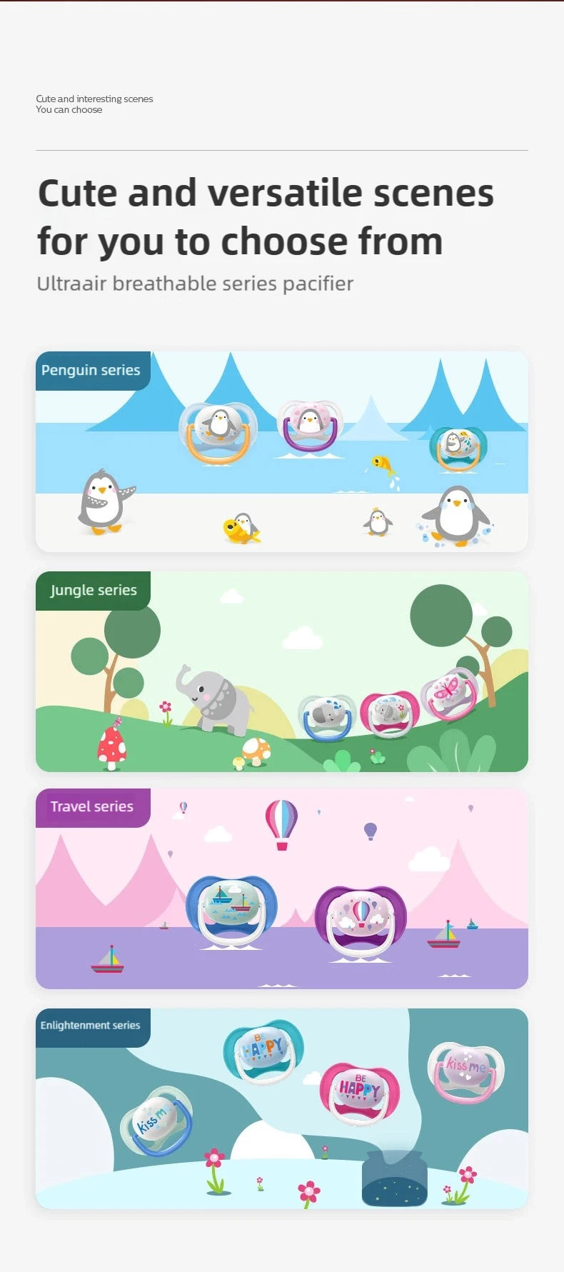 PHILIPS AVENT Silicone Nipple Pacifier Baby Toddler Soothe Kids Newborn Baby Silicone Teething Pacifier Orthodontic Nipples Baby