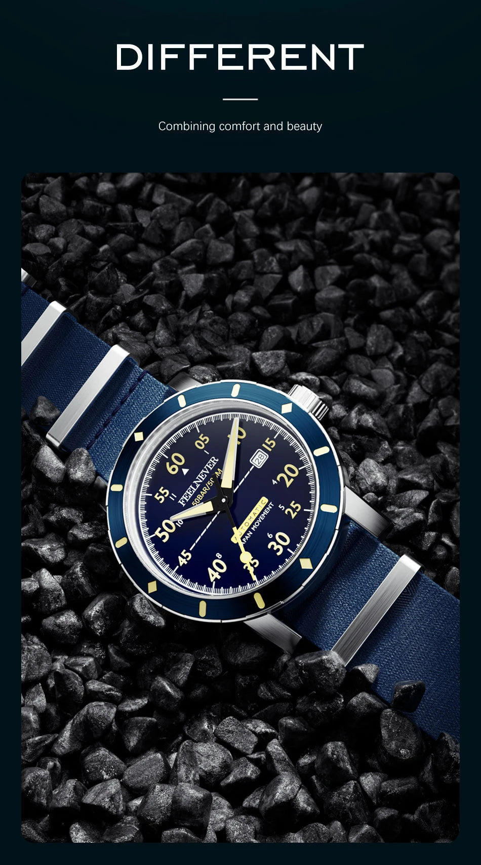 2024 New Men Watch Automatic Mechanical Wristwatch Sapphire Diver Watch 500M Waterproof Diving Sports Watches Men Reloj Hombre
