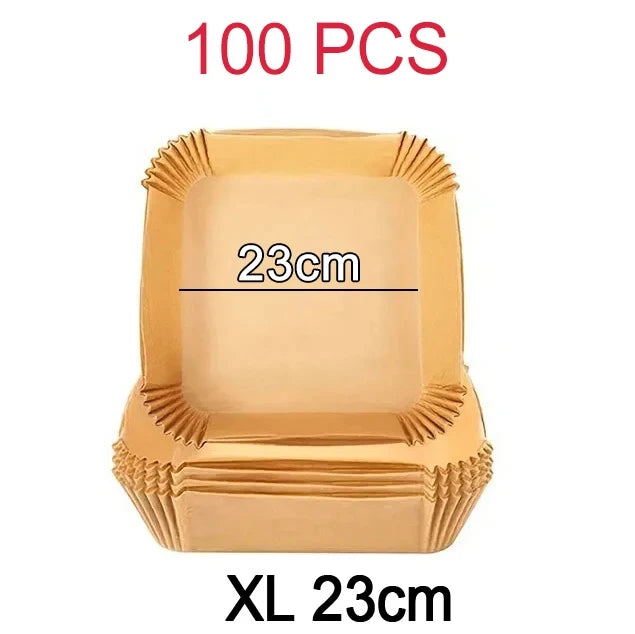 50-300Pcs Large Hot Air Fryer Paper Liners 23cm Square Airfryer Disposable Special Parchment Paper Trays 9inch Oven Baking Molds