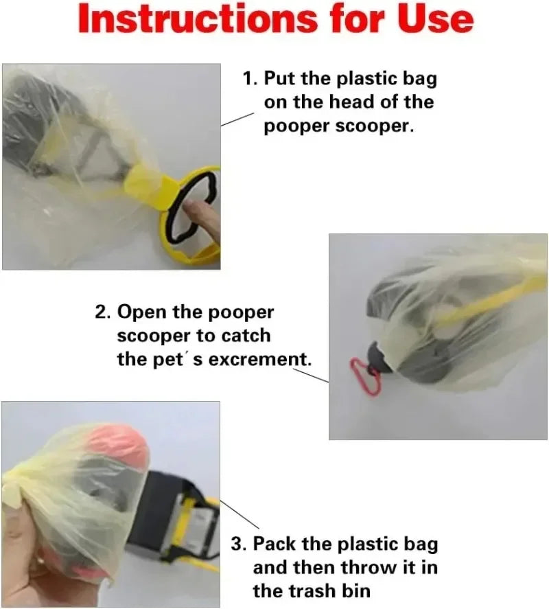 Durable Plastic Portable Pet Pooper Scooper with Sawtooth Edge Dog Poop Picker for Indoor Outdoor Cleaning Tool