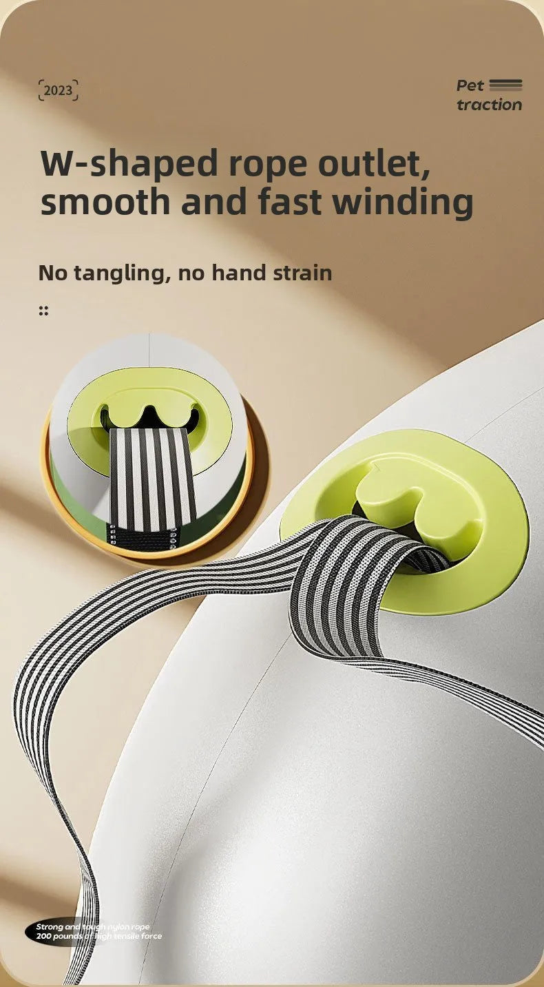 Automatic Retractable Dog Leash 5 Meters Long Teddy Dog Walking Rope Polyester Material for Small to Medium Sized Dogs