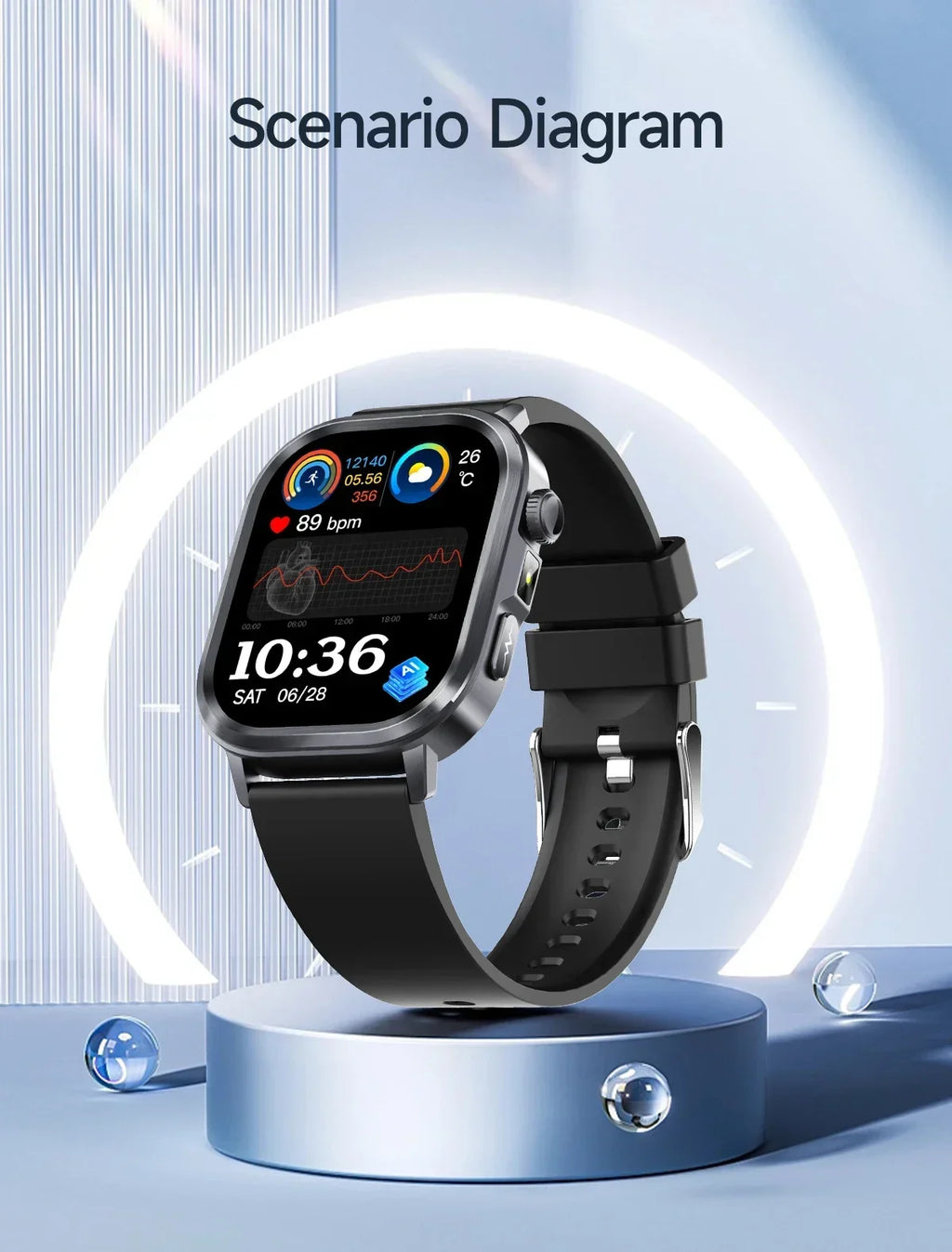 New Accurate Blood Pressure Smart Watch Uric Acid ECG+PPG Blood Oxygen Body Analysis Body Fat LED Flashlight smart watches 2025