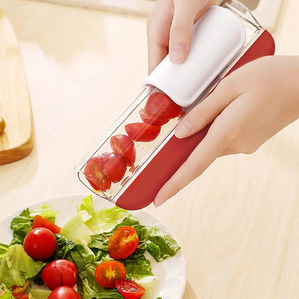 Tomato Grape Cherry Slicer Fruit Vegetable Salad Manual Slicer, Fruit and Vegetable Tool Kitchen Gadget, Progressive Zip Slicer