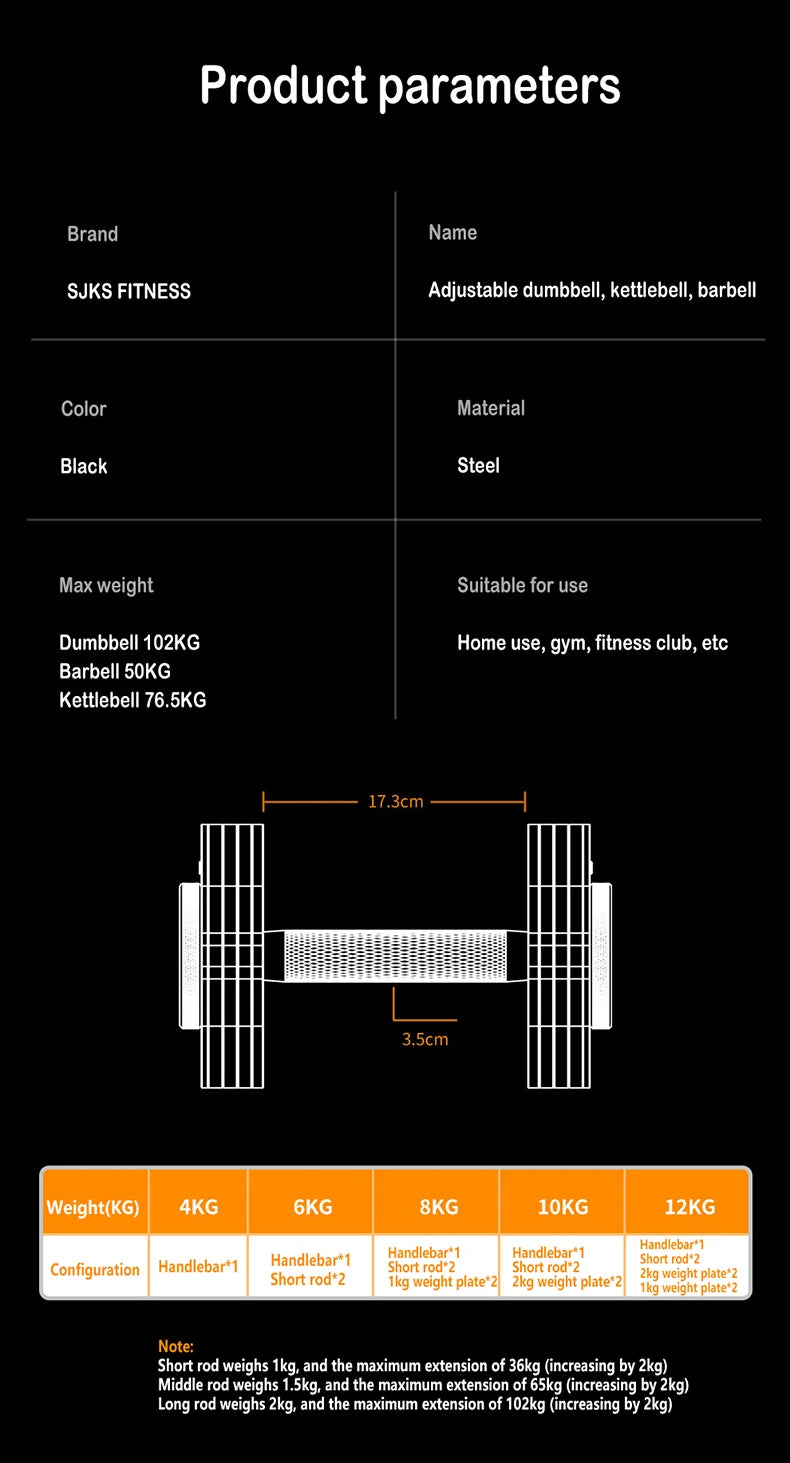 2025 Professional pure steel adjustable dumbbell 4kg-102kg fast adjustable dumbbell 2kg incremental square plug-in dumbbell