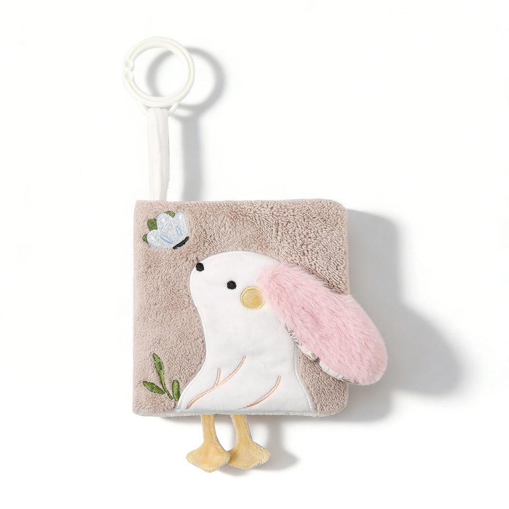 Soft Sensory Farm Animal Baby Books Mobile Toy Newborns Early Educational Fabric Book with Mirror & Sound Paper for Babies 6-12M