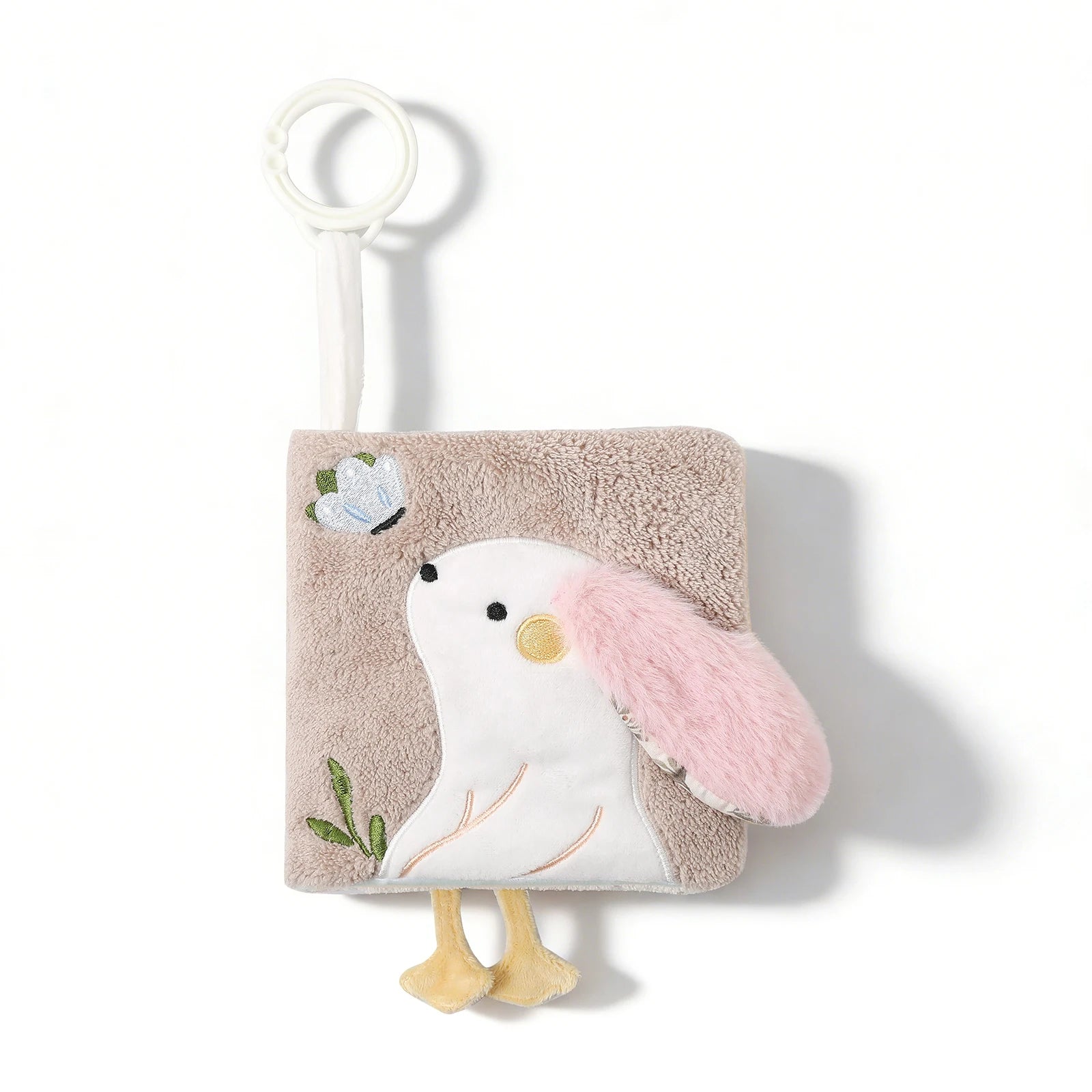 Soft Sensory Farm Animal Baby Books Mobile Toy Newborns Early Educational Fabric Book with Mirror & Sound Paper for Babies 6-12M