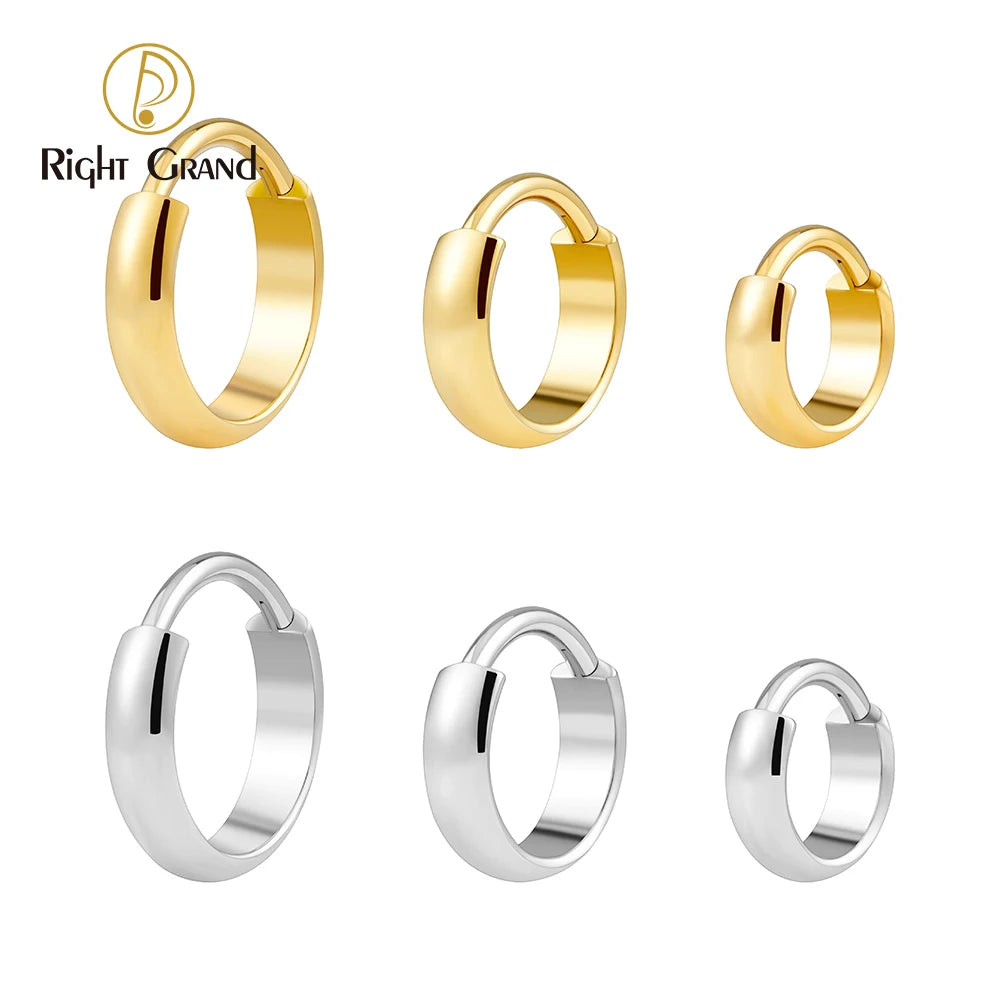 Right Grand ASTM F136 Titanium 16G Wide Chunky Conch Clicker Ring 8/10/12mm Cartilage Hoop Earring Earlobe Nose Piercing Jewelry