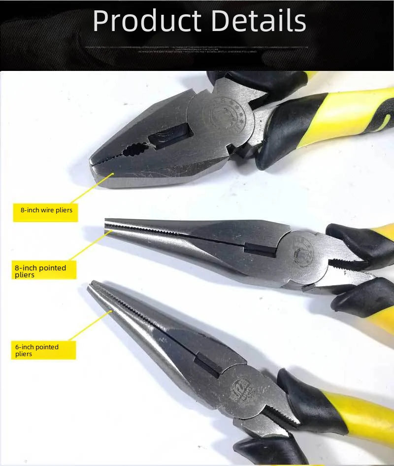 6-inch 8-inch Steel Wire Cutters Sharp Nose Tiger Mouth Design Manual Hardware Tools Tiger Skin Handle