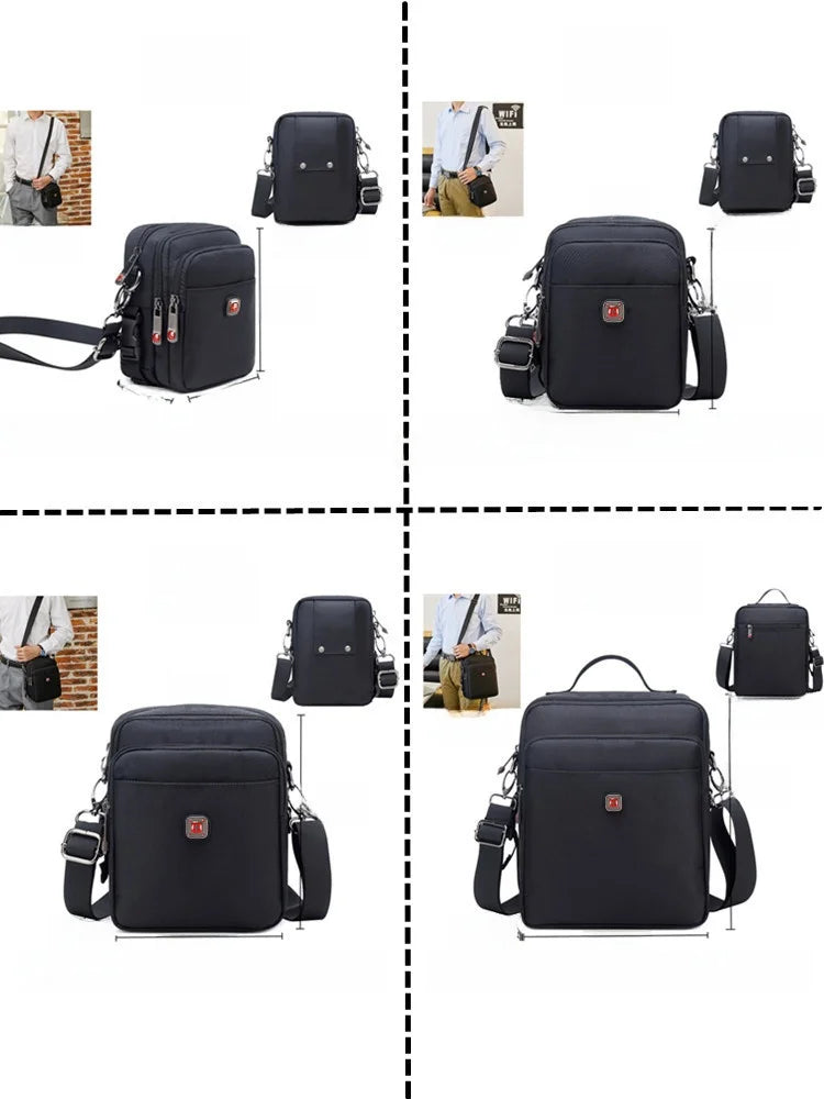 Large Capacity Oxford Cloth Military Knife Crossbody Bag for Men Commuting Work Bag Outdoor Waist Bag Bucket Shape Zipper Clo...