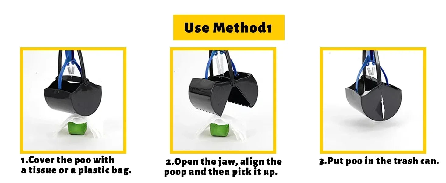 Durable Plastic Portable Pet Pooper Scooper with Sawtooth Edge Dog Poop Picker for Indoor Outdoor Cleaning Tool