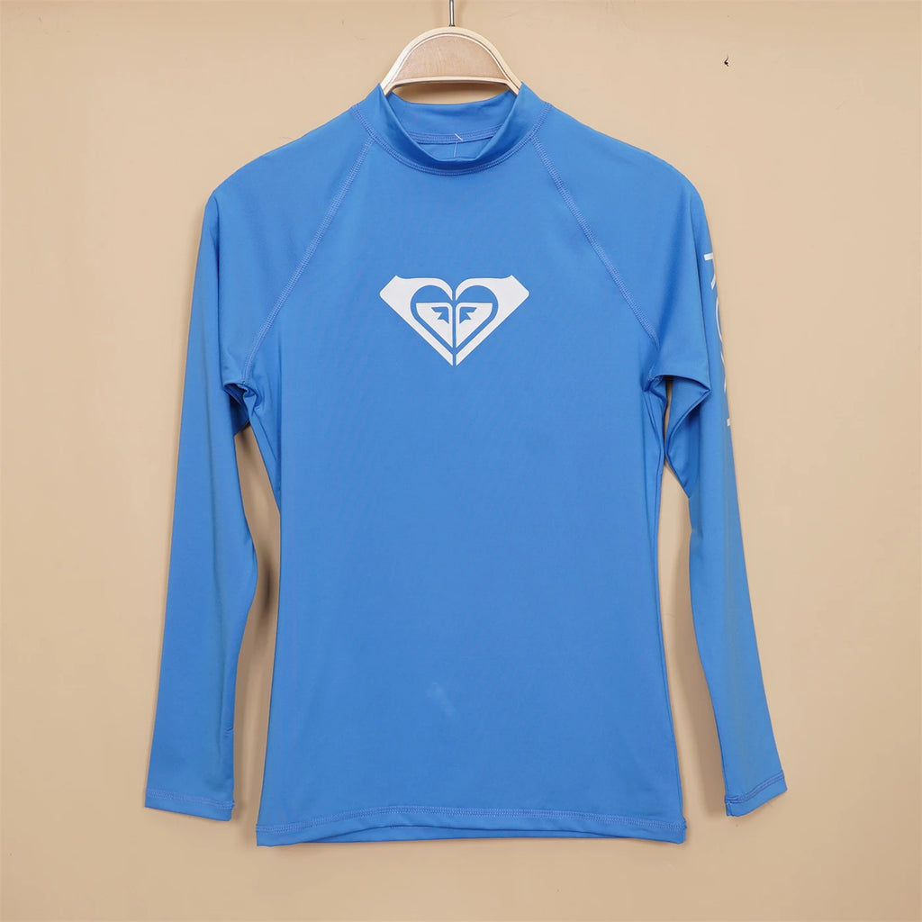 ROXY Surfing Swimming Beach UPF50 Sun Protection Long Sleeve round Neck High Elastic Breathable Moisture Wicking T-Shirt for ...