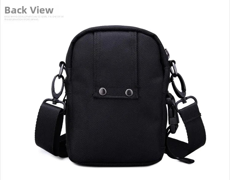 Large Capacity Oxford Cloth Military Knife Crossbody Bag for Men Commuting Work Bag Outdoor Waist Bag Bucket Shape Zipper Clo...