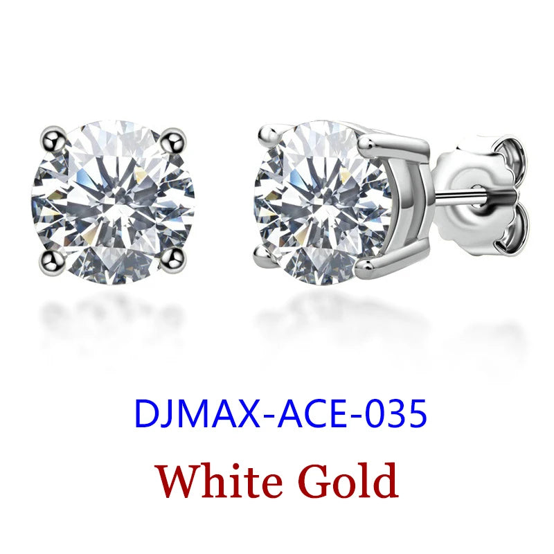 Premium 0.5-2ct Moissanite Diamond Stud Earrings for Women Orginal 925 Sterling Silver Screw Back Women Moissanite Earring 2026