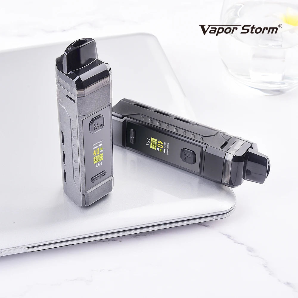 Vapor Storm VPM40 40W Pod Mod Starter Kit Mesh Coils 4.8ml Cartridge fit 18650 Battery E Cigarette V-PM40 Nova Nord Drag System