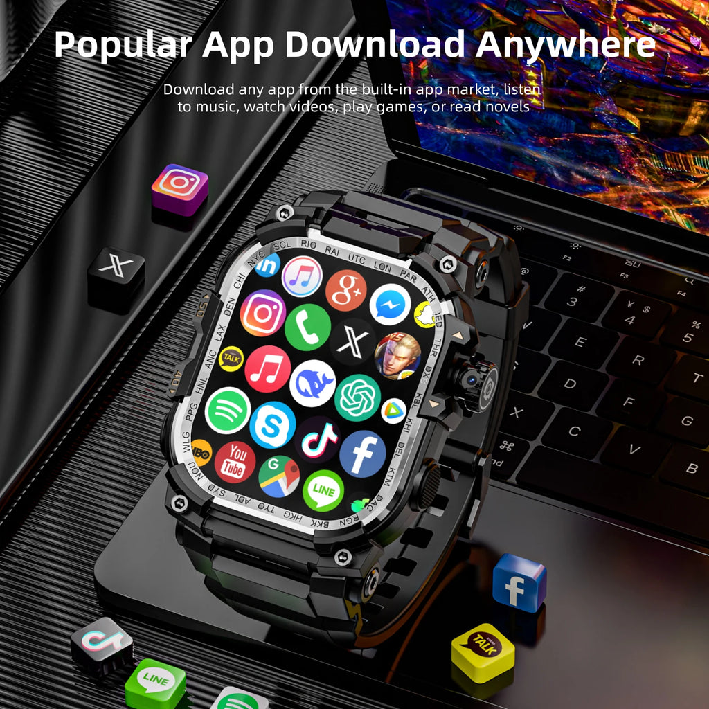 APPLLP 7 MAX 5G LTE Smartwatch 2.06inch Amoled Larger Screen Android 10.0 Smart Watch With 8MP Rotary Camera Sim Card Slot WIFI