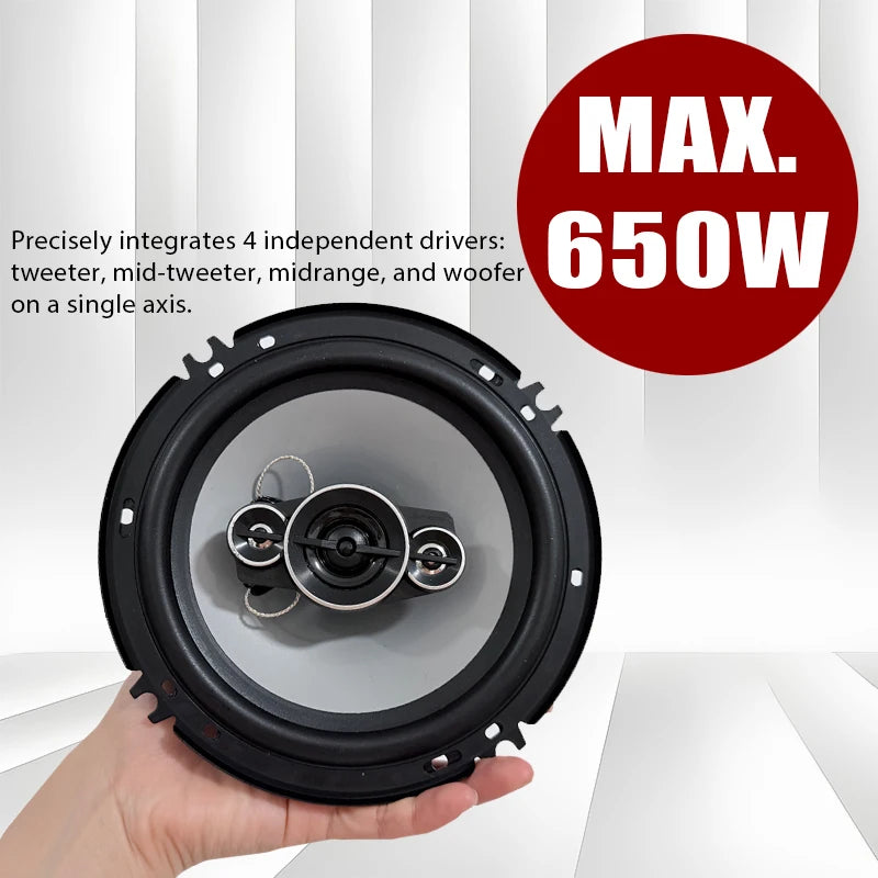 2PCS 6 Inch HiFi Coaxial Subwoofer 1300W (2*650W) Car Automotive Audio Music Stereo 12V Full Range Frequency Car Speaker Woofer