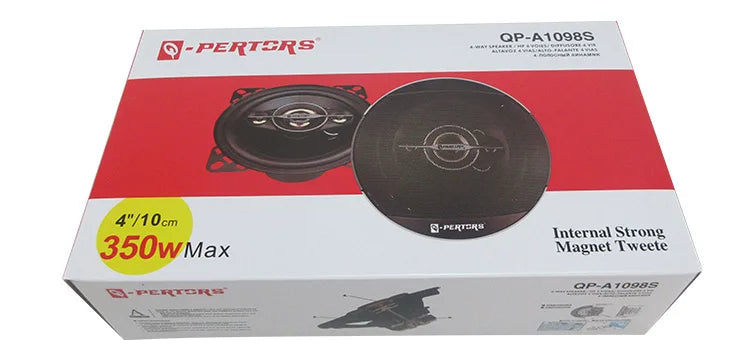 A Pair of 4" Coaxial Speaker 4-Way 350W Max Music Power Subwoofer Nominal Power 35W Impedance 4 Ohms for Audio Systems
