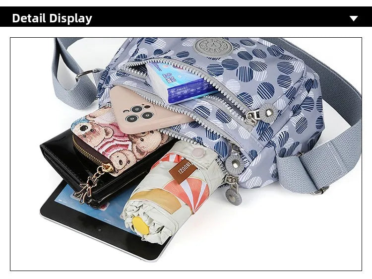 Waterproof Nylon Oxford Cloth Crossbody Bag Women's Single Shoulder Bag Versatile Durable Soft Casual Style Youth Fashion