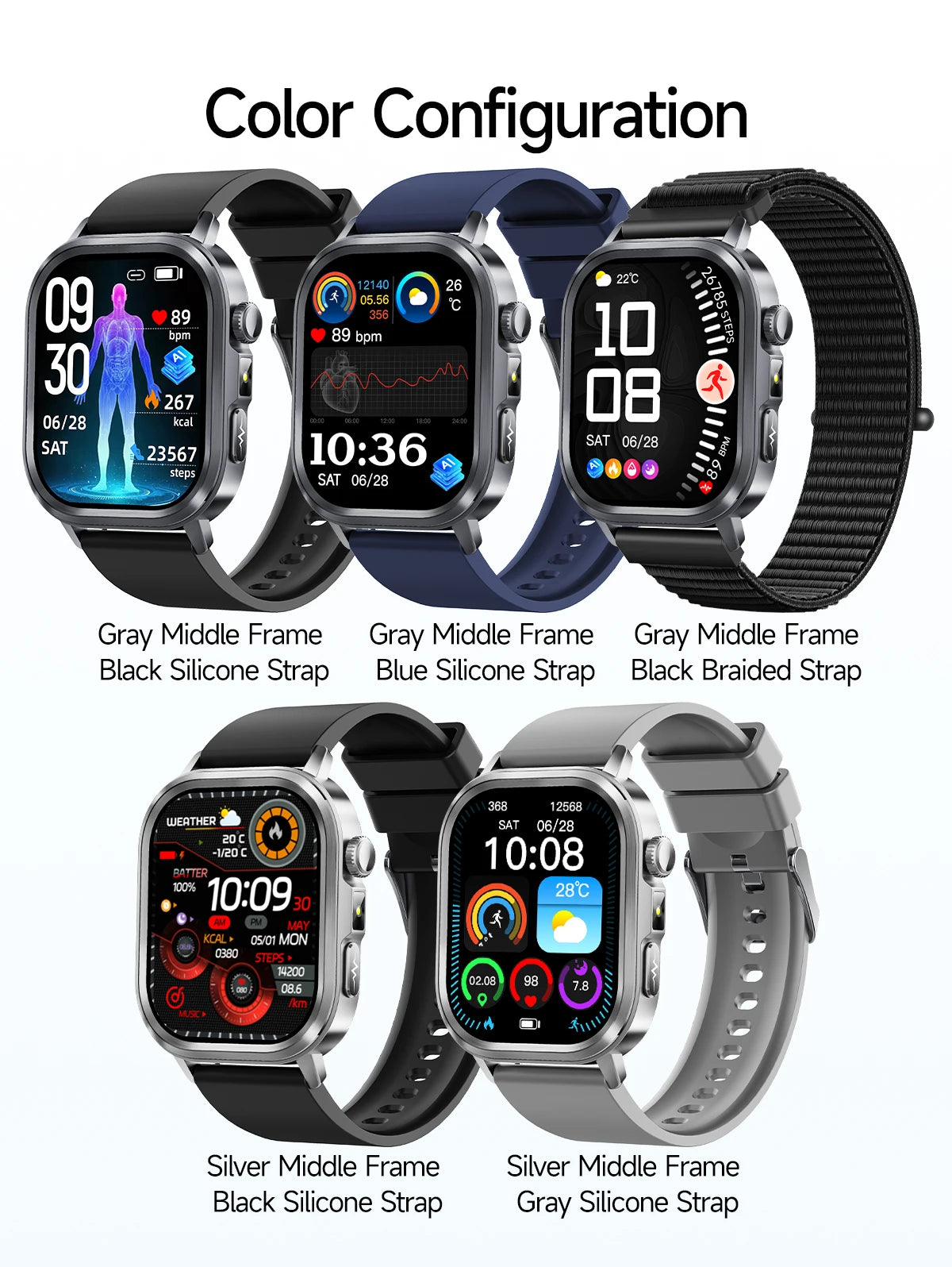 2025Nursing Level Uric Acid Blood lipids Smart Watch Men Blood Pressure ECG+PPG Clock Body Analysis Voice Call Health Smartwatch