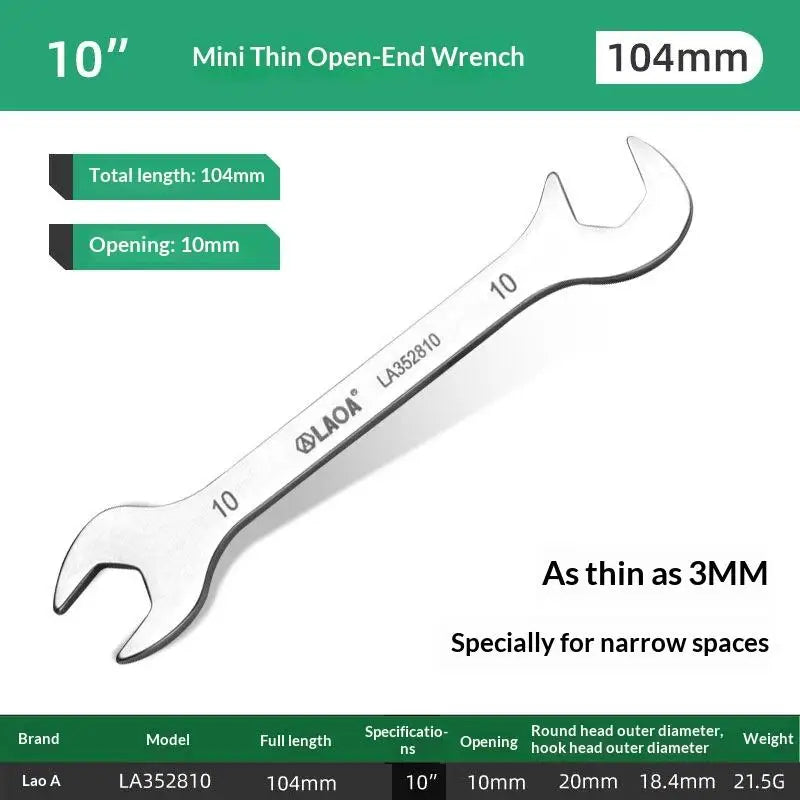 1/8/10Pcs Mini Thin Stainless Steel Double Open-end Wrench 5-11mm Dual-purpose Wrench For Repair Hand Tool Accessory
