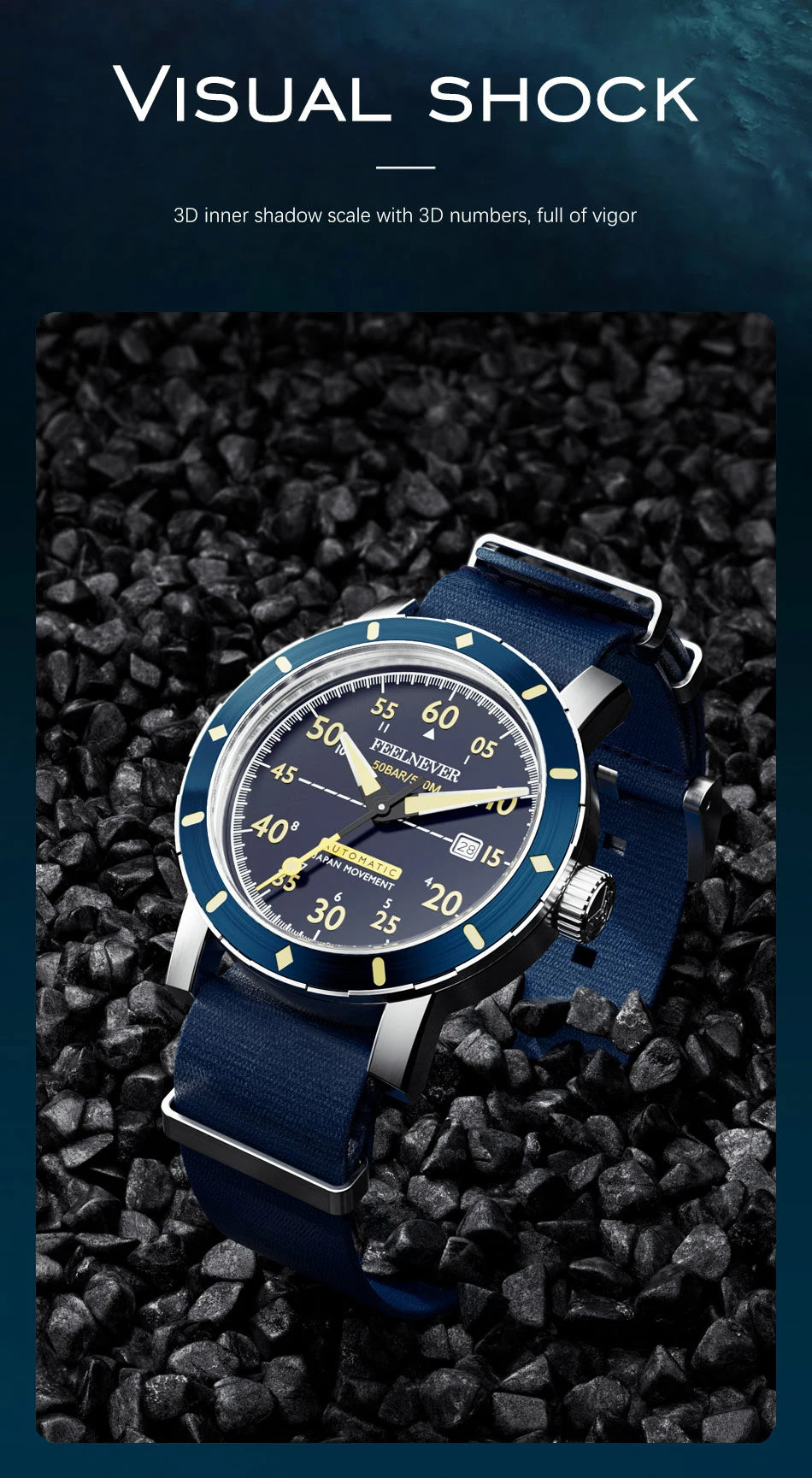 2024 New Men Watch Automatic Mechanical Wristwatch Sapphire Diver Watch 500M Waterproof Diving Sports Watches Men Reloj Hombre