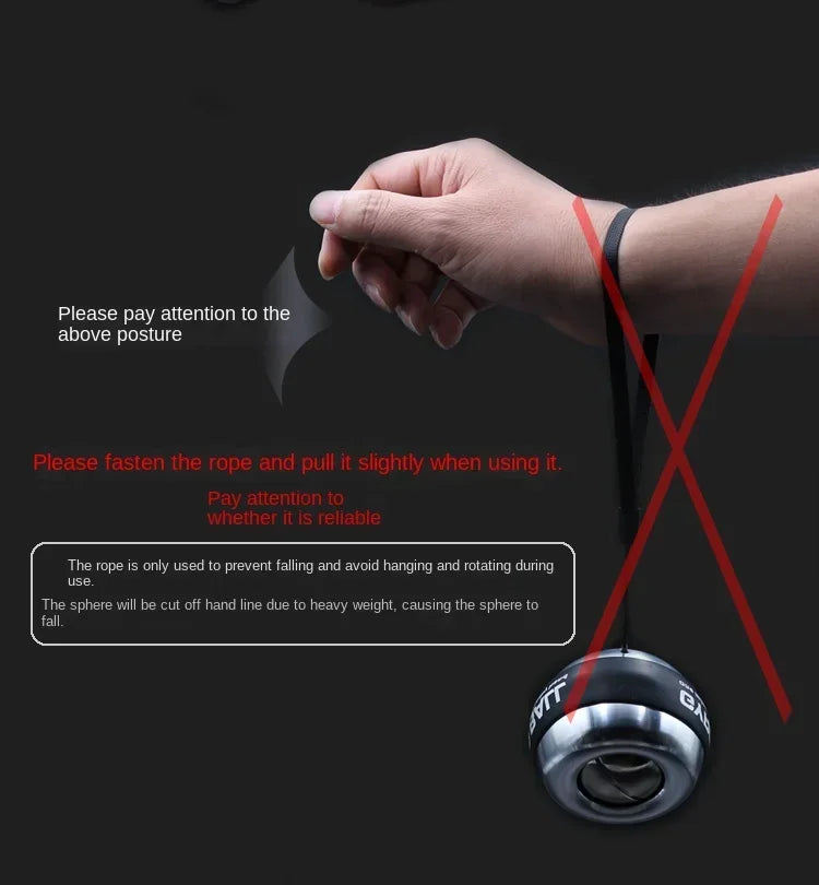 All metal  wrist gyro forearm strength led gyro ball arm muscle fitness training equipment Intensify Professional training
